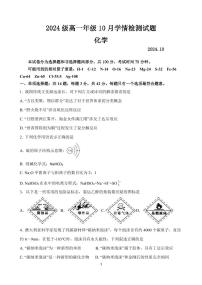 江苏省南京市、镇江市、扬州市六校2024-2025学年高一上学期10月学情调查  化学试题