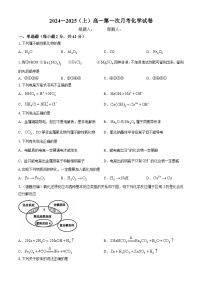 江西省宜丰中学2024-2025学年高一上学期第一次月考 化学试题