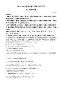 山东省济宁市嘉祥县第一中学2024-2025学年高三上学期10月月考化学试题(无答案)