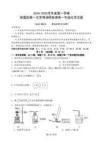 江苏盐城五校联考2025届高三上学期10月月考化学试题+答案