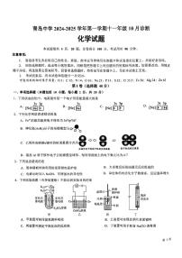 山东省青岛中学2024-2025学年高二上学期第一次月考+化学试题