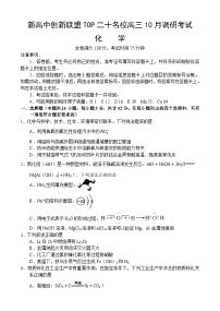 河南省新高中创新联盟TOP二十名校2024-2025学年高三上学期调研考试 化学试卷（含答案）