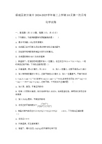 河南省驻马店市驿城区部分高中2024-2025学年高二上学期10月第一次月考化学试题（含解析）