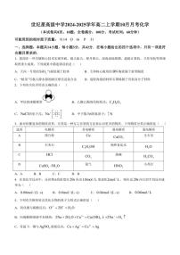 [化学]湖南省株洲市世纪星高级中学2024～2025学年高二上学期10月月考试题(有答案)