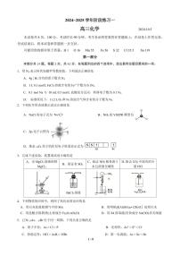 2024-2025学年度北京市海淀区高三10月考化学试卷