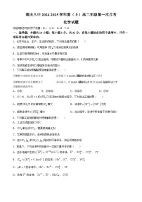 重庆市第八中学校2024-2025学年高二上学期第一次月考 化学试题（含答案）