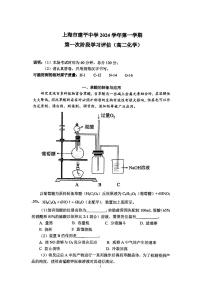 上海市建平中学2024-2025学年高二上学期10月月考+化学试题