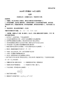 湖南省名校教育联合体2024-2025学年高一上学期10月月考 化学试题(无答案)