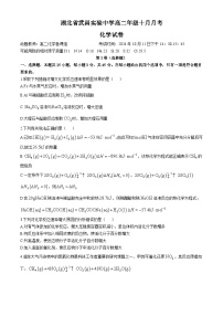 湖北省武昌实验中学2024-2025学年高二上学期10月月考化学试题(无答案)