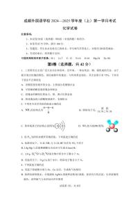 四川省成都外国语学校2024-2025学年高三上学期10月月考化学试题（PDF版附答案）
