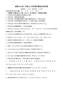 四川省成都市第七中学2024-2025学年高二上学期10月月考 化学试题