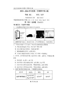 2023-2024学年北京八中高二（上）期中化学试题及答案