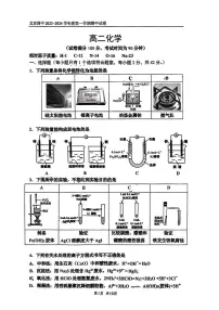 2023-2024学年北京四中高二（上）期中化学试题及答案