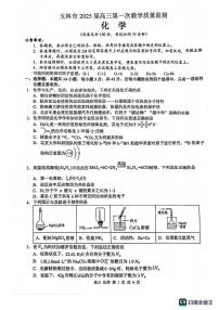 广西玉林市2025届高三上学期第一次教学质量监测（一模）化学试卷