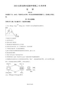 2023北京北师大实验中学高二10月月考化学试题及答案