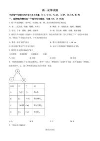 湖南长沙雅礼中学2024-2025学年高一上学期10月月考 化学试题（含答案）