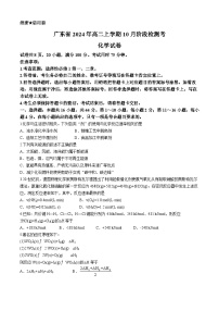 广东省河源市2024-2025学年高二上学期10月月考 化学试题