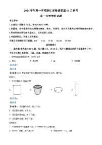 浙江省精诚联盟2024-2025学年高一上学期10月联考化学试题（Word版附解析）