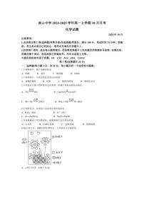 [化学]四川省绵阳南山中学2024～2025学年高一上学期10月月考试题(有答案)