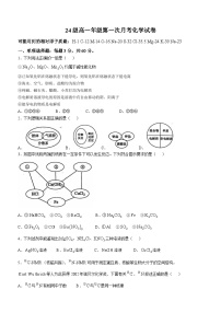 河北省沧州市泊头市第一中学2024-2025学年高一上学期10月月考 化学试题(无答案)