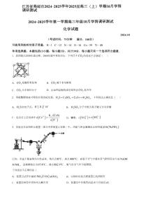 江苏省高邮市2024-2025学年2025届高三（上）学期10月学情调研测试化学试卷含答案