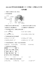 2024-2025学年北京市东城区第一六一中学高一上学期10月月考化学试题（含答案）