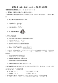 河南省驻马店市新蔡县第一高级中学2024-2025学年高三上学期10月月考 化学试题