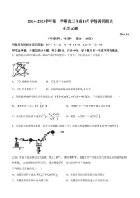 江苏省高邮市2024-2025学年2025届高三（上）学期10月学情调研测试化学试卷+答案