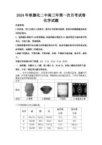 福建省泉州市德化县福建省德化第二中学2024-2025学年高三上学期10月月考化学试题