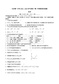 湖南省长沙市第一中学2024-2025学年高一上学期10月月考化学试题