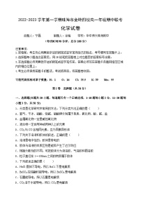 广东省珠海市金砖四校2022-2023学年高一上学期期中联考 化学试卷