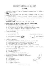 化学丨四川省绵阳市南山中学集团学校2025届高三10月联考化学试卷及答案