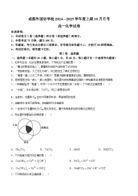 四川省成都外国语学校2024-2025学年高一上学期10月月考化学试题