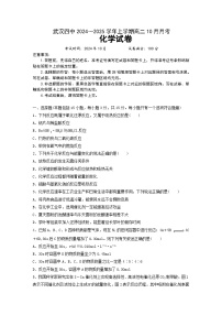 湖北省武汉市第四中学2024-2025学年高二上学期10月月考化学试卷
