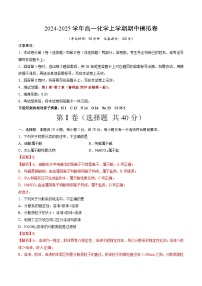 2024-2025学年高一上学期期中模拟考试化学（新高考通用“1055”，鲁科版2019必修第一册第1章_第2章）试卷（Word版附解析）