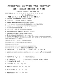 广东省佛山市南海区罗村高级中学2024-2025学年高一上学期10月月考 化学试题(无答案)