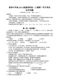 四川省射洪中学2024-2025学年高一上学期第一次月考化学试题（强基班）
