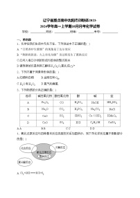 辽宁省重点高中沈阳市郊联体2023-2024学年高一上学期10月月考化学试卷(含答案)