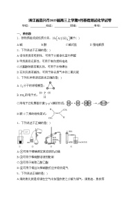 浙江省嘉兴市2025届高三上学期9月基础测试化学试卷(含答案)