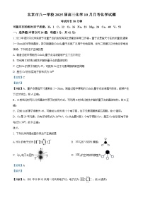 北京市八一学校2024-2025学年高三上学期10月月考化学试卷（Word版附解析）