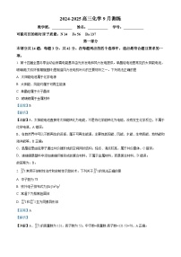 北京市师范大学附属实验中学2024-2025学年高三上学期9月测练化学试卷（Word版附解析）