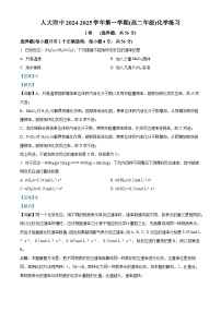 北京市中国人民大学附属中学2024-2025学年高二上学期第一次统练化学试卷（Word版附解析）