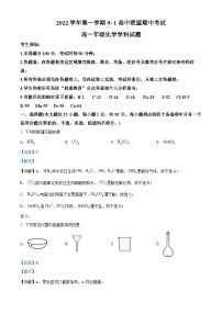 浙江省91高中联盟2022-2023学年高一上学期11月期中化学试卷（Word版附解析）
