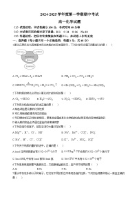 吉林省长春市德惠市第四中学2024-2025学年高一上学期期中考试  化学试题(无答案)