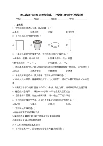 浙江省多校2024-2025学年高一上学期10月联考化学试卷(含答案)