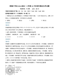 四川省成都市树德中学2024-2025学年高一上学期10月月考化学试卷（Word版附解析）