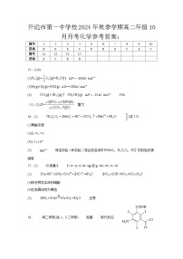 云南省开远市第一中学校2024-2025学年高二上学期10月检测 化学试题