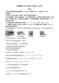 安徽省六安市叶集皖西当代中学2024-2025学年高三上学期10月月考 化学试题