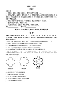 湖南省郴州市2024-2025学年高三上学期第一次教学质量监测（一模）化学试卷（Word版附答案）