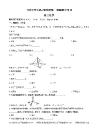 上海市七宝中学2024-2025学年高三上学期期中考试化学试卷(无答案)